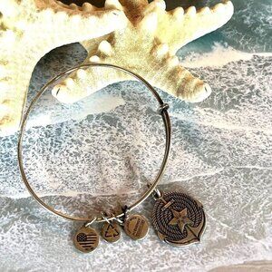 Alex and Ani Silver Anchor Nautical Charm Bangle Bracelet